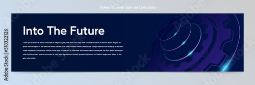 Modern abstract technology linkedin banner template