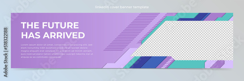 Modern abstract technology linkedin banner template