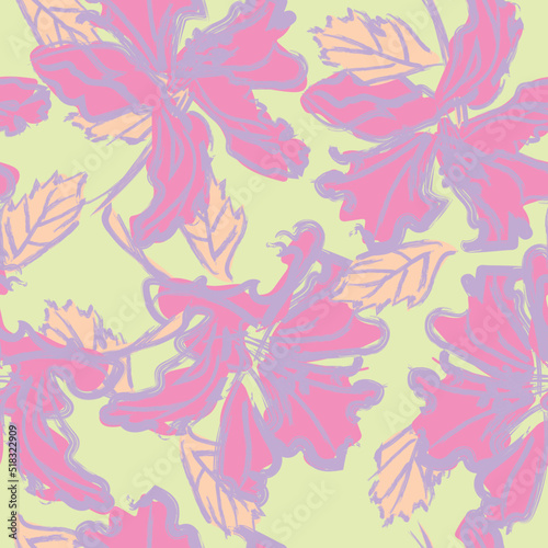 Floral Brush strokes Seamless Pattern Design