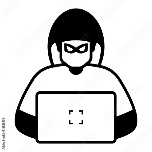 targets individuals for stealing private information Concept, phishing Scams vector icon design, White Collar Crime symbol, Computer crime Sign, security breakers stock illustration