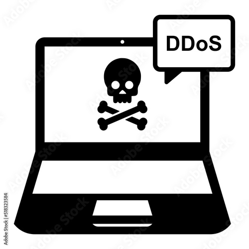 DDos Attack to Server By Hacker Concept, perpetrator seeks to make a machine unavailable vector icon design, White Collar Crime symbol, Computer crime Sign, security breakers stock illustration