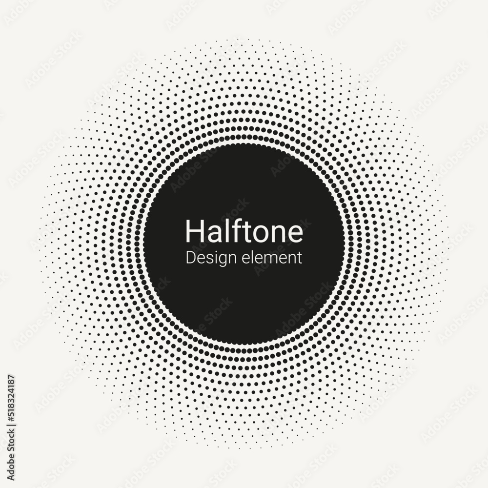 Halftone radial pattern backdrop. Vector dotted retro background. Halftone vector object. Abstract halftone design element. Halftone radial pattern backdrop. Vector dotted retro background. Halftone vector object. Abstract halftone design element.