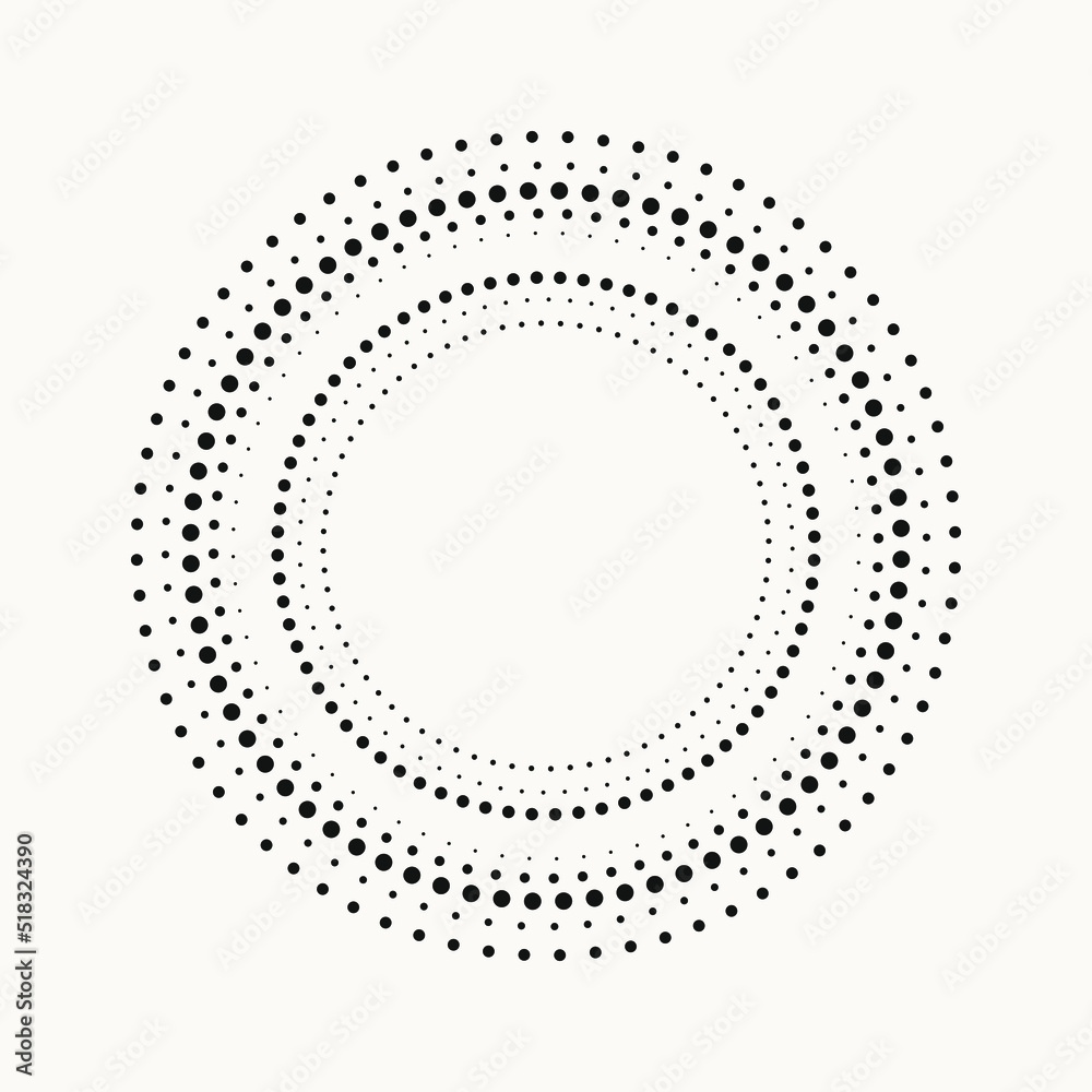 Halftone design element. Abstract background. Dotted round logo. Halftone swirl object. Halftone dots circle texture, pattern, object. Vector art illustration. Halftone design element. Abstract background. Dotted round logo. Halftone swirl object. Halftone dots circle texture, pattern, object. Vector art illustration.