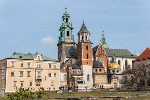 Poland, Krakow – March 30, 2022: Wawel Hill, Wawel Royal Castle, center, sightseing, place of interest