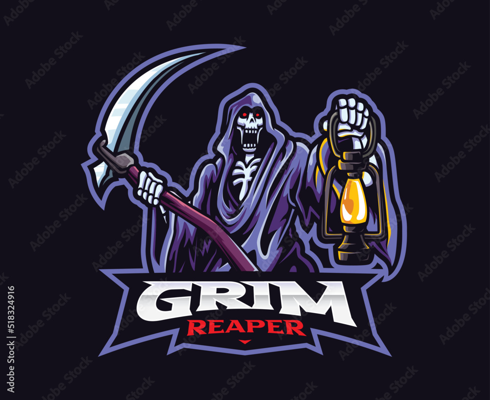 Grim reaper mascot logo design