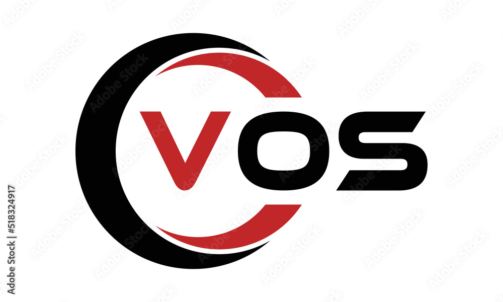VOS swoosh three letter logo design vector template | monogram logo ...