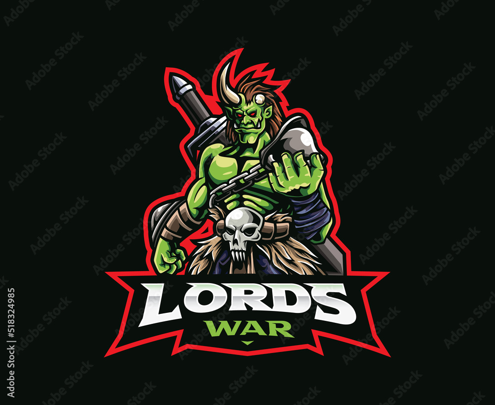 War lord mascot logo design