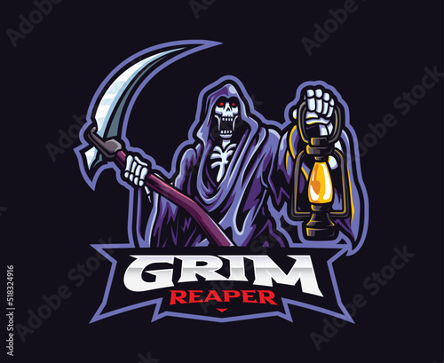 Grim reaper mascot logo design