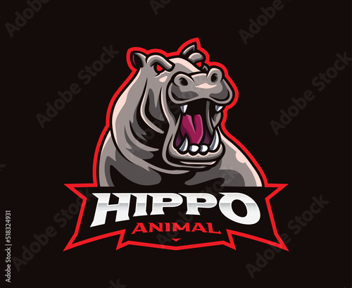 Hippo mascot logo design