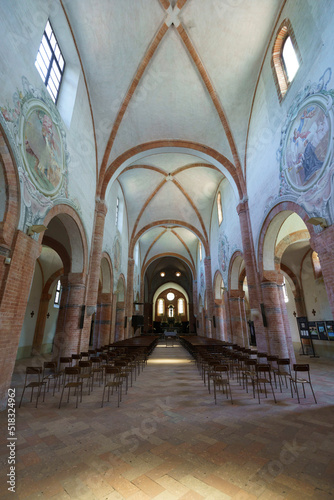 Medieval church of Abbadia Cerreto, Lodi, Italy photo