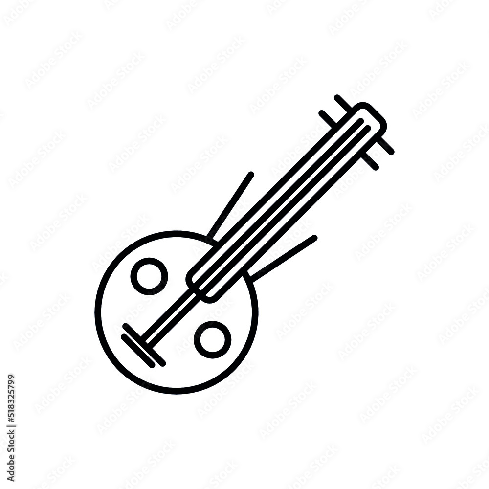 Wooden harp kora icon - editable stroke Wooden harp kora icon - editable stroke