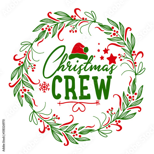 Christmas crew Merry Christmas shirt print template, funny Xmas shirt design, Santa Claus funny quotes typography design