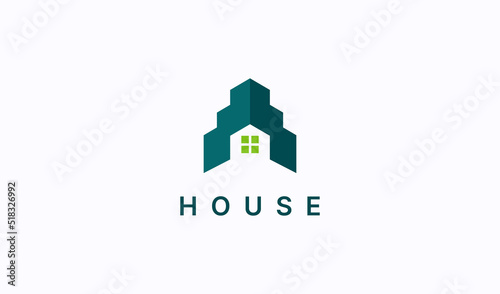 Abstract Geometric Building Logo. Usable for Architect, Real Estate, House, Apartment, Business and Branding Company Logos. Flat Vector Logo Design Template Element.