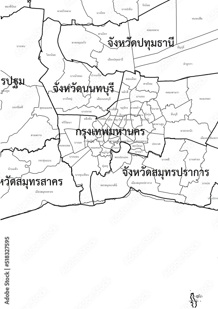 Thailand map southern province asia