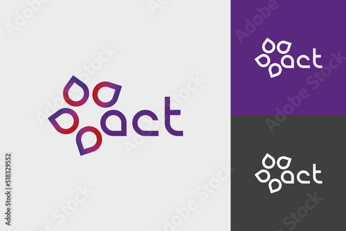 Act vector logo with floral graphics purple and red color combination