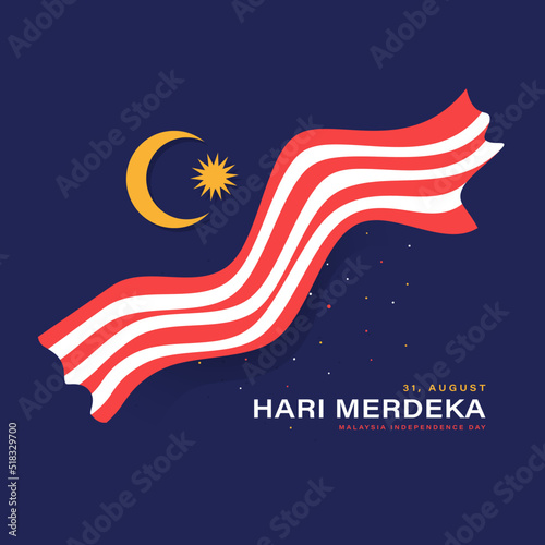 Malaysia independence day invitation card vector illustration concept