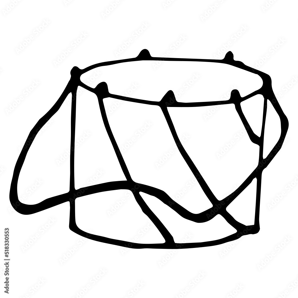 Hand drawn drum doodle Stock Vector | Adobe Stock