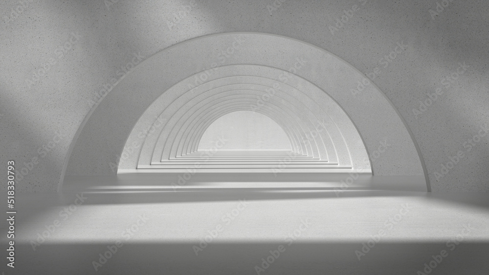 Naklejka premium space for product show in white terrazzo room, 3d rendering. 