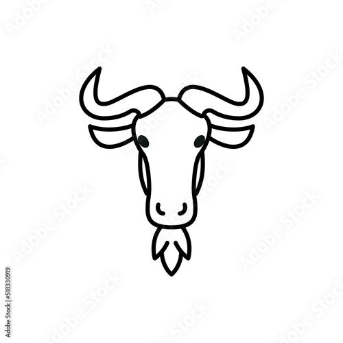 Bizon head icon - editable stroke