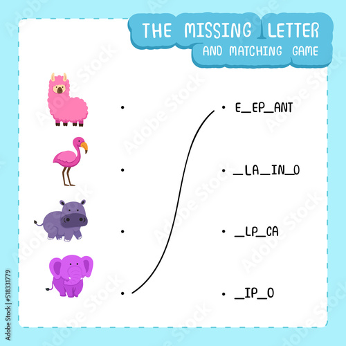 The missing letter and matching game