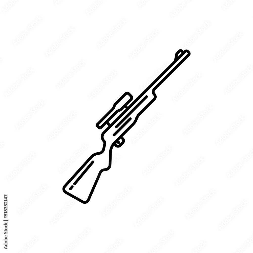 Hunting rifle icon - editable stroke Hunting rifle icon - editable stroke