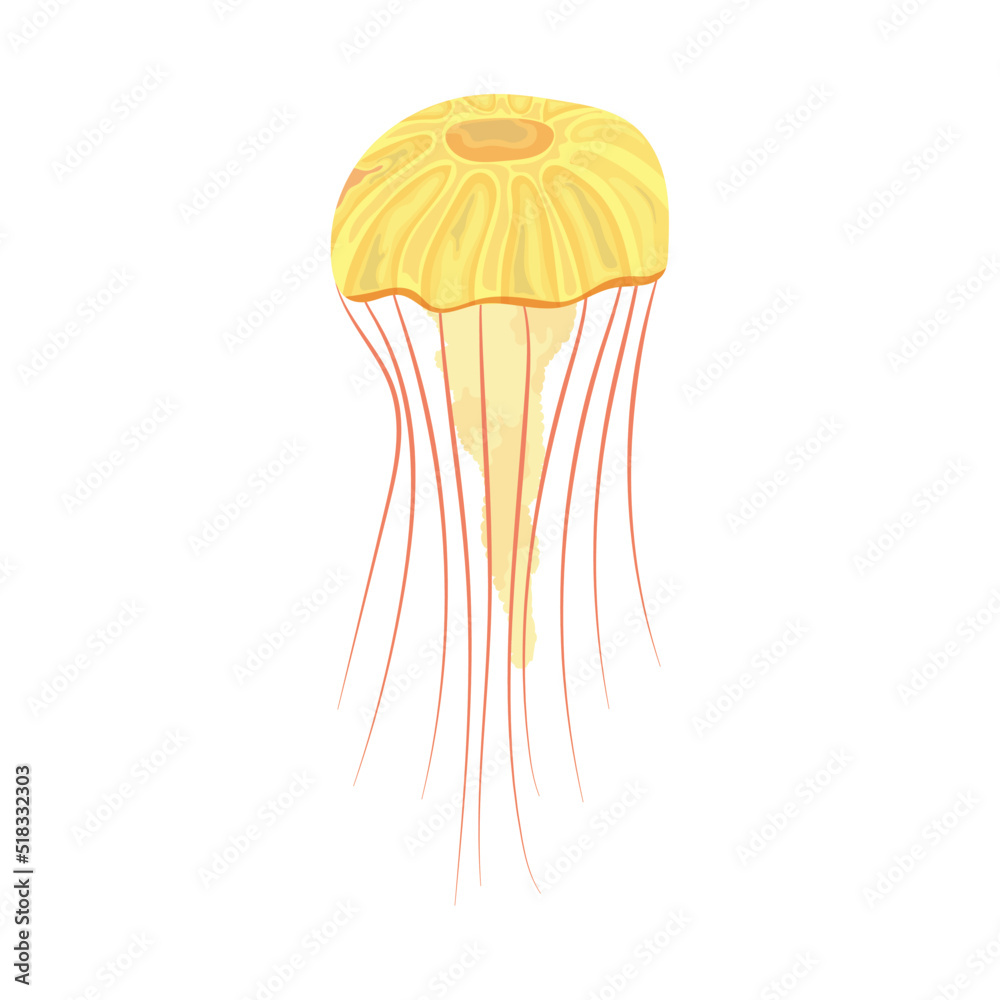 cartoon yellow jellyfish design