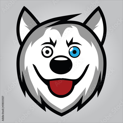 Face of funny husky. This image for design logo or illustration.
