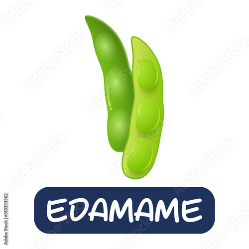 cartoon edamame vegetables vector isolated on white background