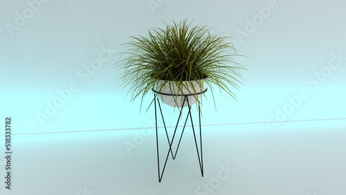 3d illustration of decorative plant vase inside isolated on white background © adobedesigner