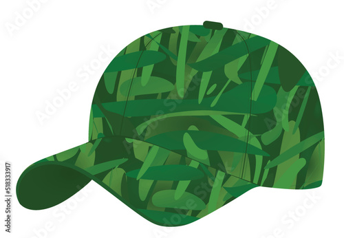 Military camouflage cap. vector illustration