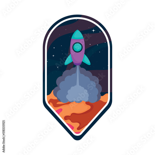 space badge with rocket