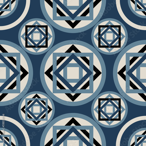 Abstract Geometric Background, Retro seamless pattern, Modern style creative ornament, trendy vector wallpaper, wrapping paper, 1970s, 1980s, 1990s fashion style, template, layout for design
