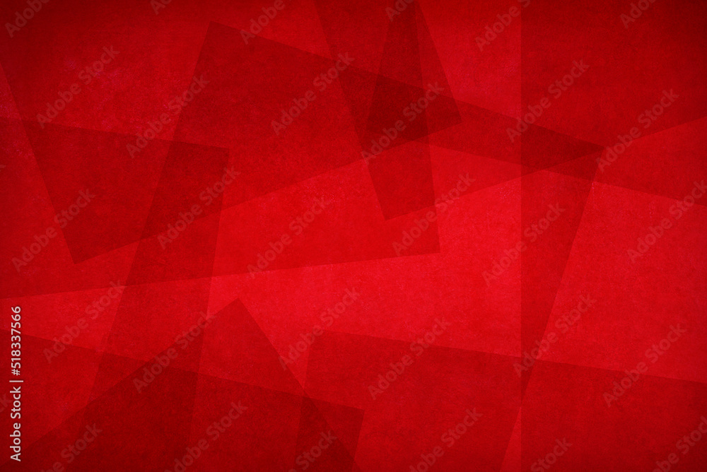 layers of textured transparent material on red background in shapes of triangles and rectangles in random pattern layers of textured transparent material on red background in shapes of triangles and rectangles in random pattern