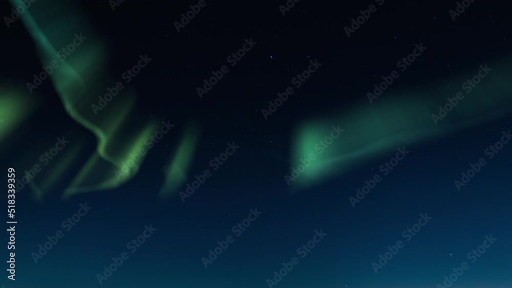 Aurora Borealis Green Loop Winter Dark Sky Northern Lights