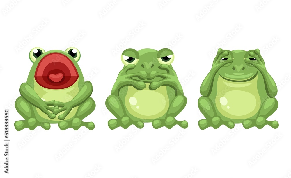 Frog character set mascot cartoon illustration vector Frog character set mascot cartoon illustration vector