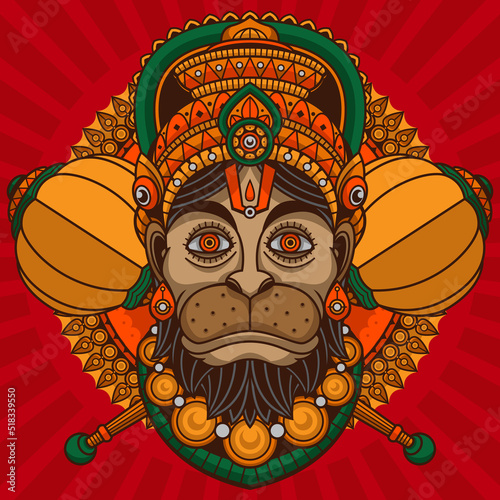 Schilderij op canvas traditional hanuman vector