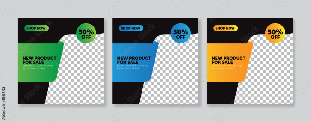 Modern Corporate Social media post bundle design, with creative shapes