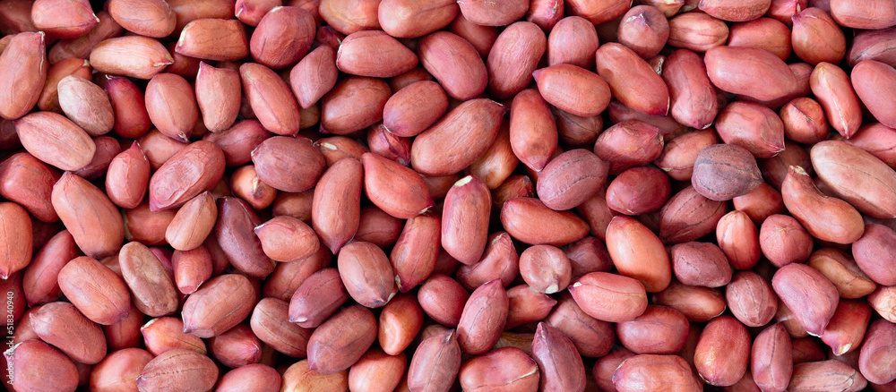 Mix of peanut kernels, close-up, top view, macro. Mix of peanut kernels, close-up, top view, macro.