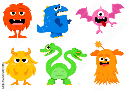 6 cute colorful monster designs for children