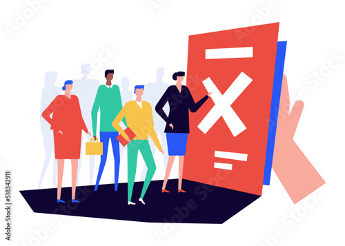 Get rejected - modern colorful flat design style illustration