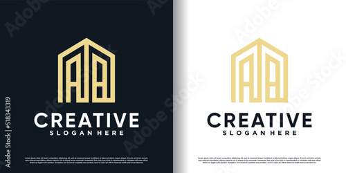 Letter logo AB with modern concept Premium Vector