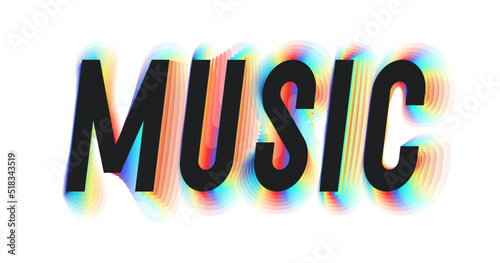 Music sign modern typography for banner, party poster, motion graphic, book, music, t shirt, flyer, decoration, printing, industrial. Vector 10 eps