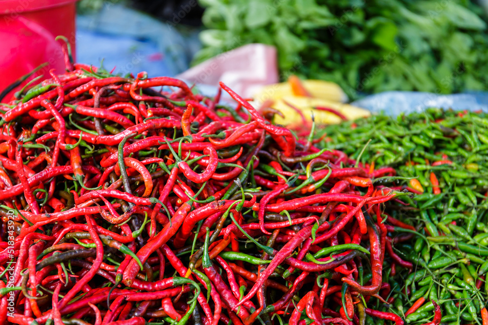 Naklejka premium Red pepper in Indonesia Sumatra