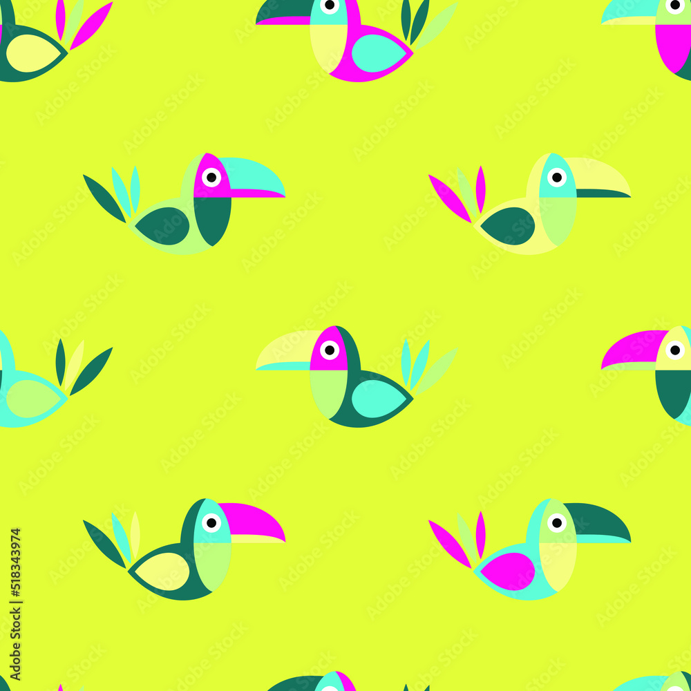 Seamless pattern with stylish birds