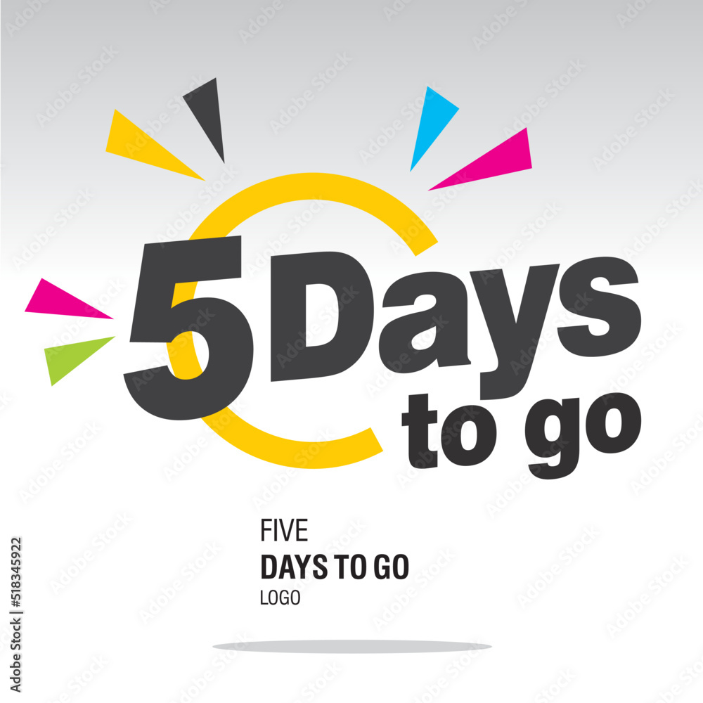 5 countdown left days logo icon, count time sale, five days left colorful vector illustration 5 countdown left days logo icon, count time sale, five days left colorful vector illustration