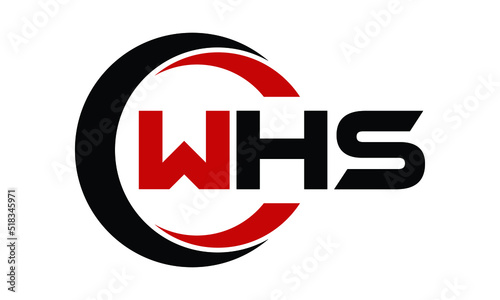 WHS swoosh three letter logo design vector template | monogram logo | abstract logo | wordmark logo | letter mark logo | business logo | brand logo | flat logo | minimalist logo | text | word | symbol