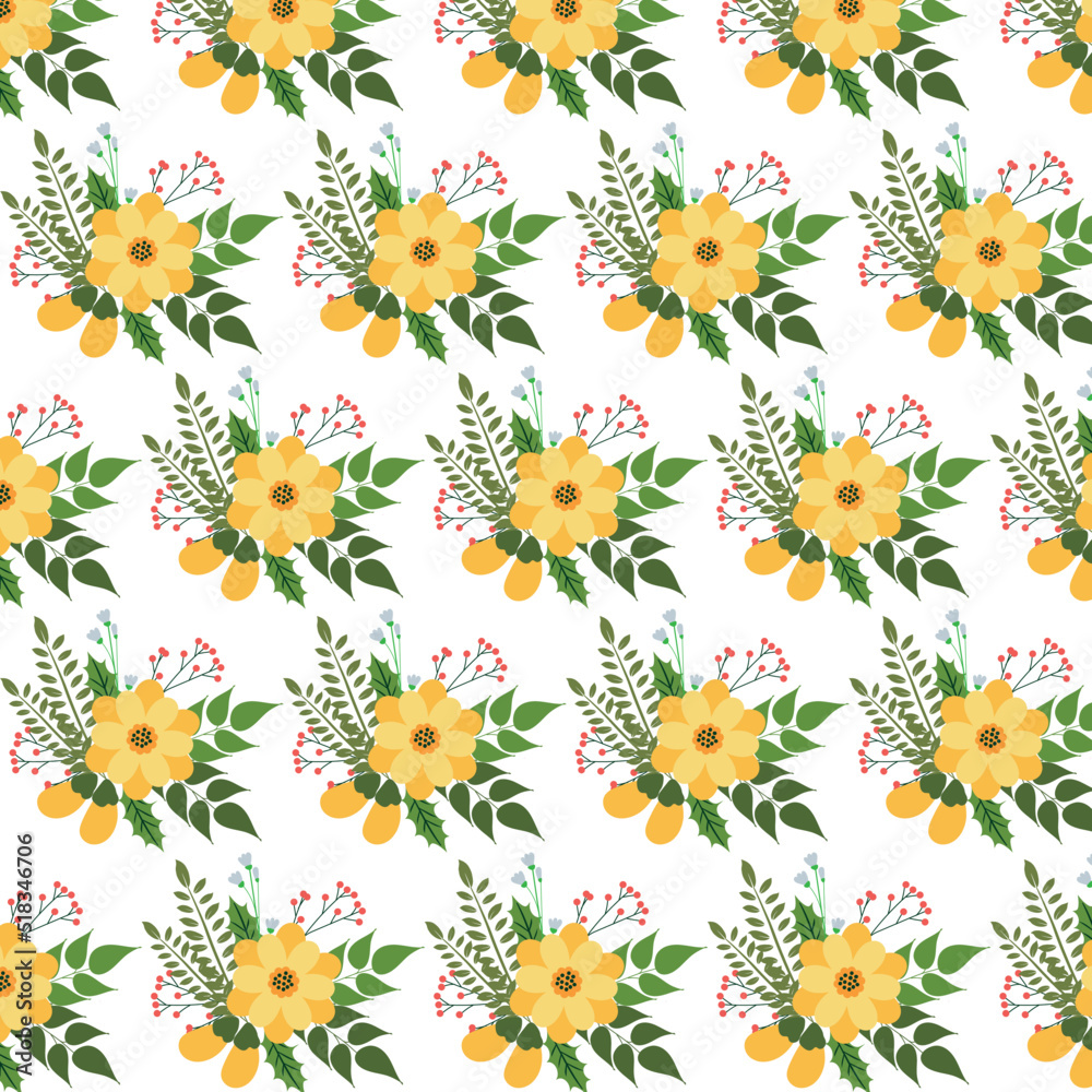 Floral pattern. Pretty flowers on white background. Printing with small flowers. Ditsy print. Seamless vector texture.