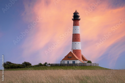 Lighthouse of Westerhever  North Frisia  Germany