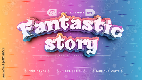 Fantasy Store - editable text effect,  font style graphic illustration
