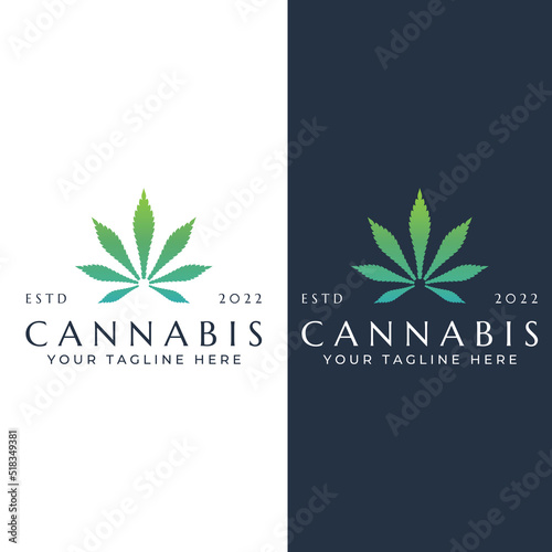 Marijuana or cannabis  leaf logo or illustration template vector design.
